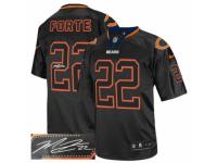 Men's Nike Chicago Bears #22 Matt Forte Elite Lights Out Black Autographed NFL Jersey