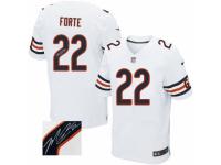 Men's Nike Chicago Bears #22 Matt Forte White Elite Autographed NFL Jersey