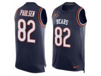 Men's Nike Chicago Bears #82 Logan Paulsen Navy Blue Player Name & Number Tank Top NFL Jersey
