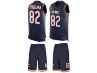 Men's Nike Chicago Bears #82 Logan Paulsen Navy Blue Tank Top Suit NFL Jersey