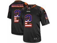 Men's Nike Cleveland Browns #2 Johnny Manziel Limited Black USA Flag Fashion NFL Jersey