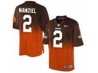 Men's Nike Cleveland Browns #2 Johnny Manziel Limited Brown Orange Fadeaway NFL Jersey