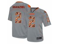 Men's Nike Cleveland Browns #2 Johnny Manziel Limited New Lights Out Grey NFL Jersey