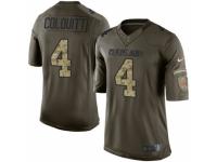 Men's Nike Cleveland Browns #4 Britton Colquitt Limited Green Salute to Service NFL Jersey