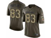 Men's Nike Cleveland Browns #83 Brian Hartline Limited Green Salute to Service NFL Jersey