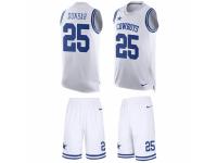 Men's Nike Dallas Cowboys #25 Lance Dunbar White Tank Top Suit NFL Jersey