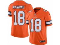 Men's Nike Denver Broncos 18 Peyton Manning Elite Orange Rush NFL Jersey