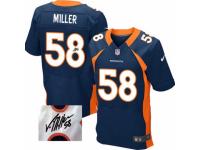 Men's Nike Denver Broncos #58 Von Miller Navy Blue Alternate Elite Autographed NFL Jersey