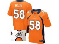 Men's Nike Denver Broncos #58 Von Miller Orange Team Color Elite Autographed NFL Jersey