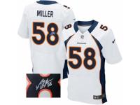 Men's Nike Denver Broncos #58 Von Miller White Elite Autographed NFL Jersey