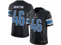 Men's Nike Detroit Lions #46 Michael Burton Limited Black Rush NFL Jersey