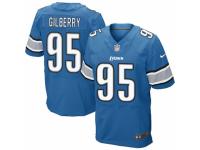 Men's Nike Detroit Lions #95 Wallace Gilberry Elite Light Blue Team Color NFL Jersey