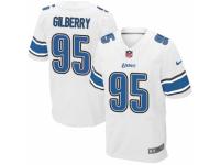 Men's Nike Detroit Lions #95 Wallace Gilberry Elite White NFL Jersey