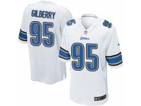 Men's Nike Detroit Lions #95 Wallace Gilberry Game White NFL Jersey