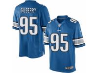 Men's Nike Detroit Lions #95 Wallace Gilberry Limited Light Blue Team Color NFL Jersey