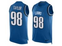 Men's Nike Detroit Lions #98 Devin Taylor Light Blue Player Name & Number Tank Top NFL Jersey