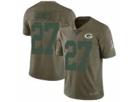 Men's Nike Green Bay Packers #27 Josh Jones Limited Olive 2017 Salute to Service NFL Jersey