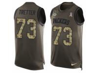 Men's Nike Green Bay Packers #73 JC Tretter Green Salute to Service Tank Top NFL Jersey