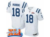 Men's Nike Indianapolis Colts #18 Peyton Manning Elite White Super Bowl XLI NFL Jersey
