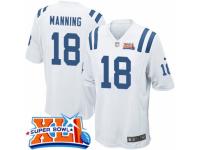 Men's Nike Indianapolis Colts #18 Peyton Manning Game White Super Bowl XLI NFL Jersey