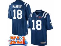 Men's Nike Indianapolis Colts #18 Peyton Manning Limited Royal Blue Team Color Super Bowl XLI NFL Jersey