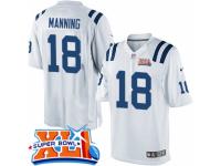 Men's Nike Indianapolis Colts #18 Peyton Manning Limited White Super Bowl XLI NFL Jersey