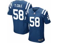 Men's Nike Indianapolis Colts #58 Trent Cole Elite Royal Blue Team Color NFL Jersey