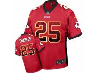 Men's Nike Kansas City Chiefs #25 Jamaal Charles Limited Red Drift Fashion NFL Jersey