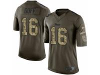 Men's Nike Los Angeles Rams #16 Jared Goff Limited Green Salute to Service NFL Jersey