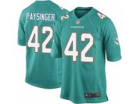 Men's Nike Miami Dolphins #42 Spencer Paysinger Game Aqua Green Team Color NFL Jersey
