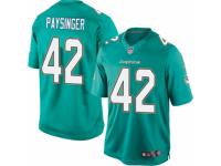 Men's Nike Miami Dolphins #42 Spencer Paysinger Limited Aqua Green Team Color NFL Jersey