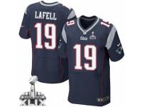 Men's Nike New England Patriots 19 Brandon LaFell Elite Navy Blue Team Color Super Bowl XLIX NFL Jersey