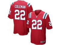 Men's Nike New England Patriots #22 Justin Coleman Game Red Alternate NFL Jersey