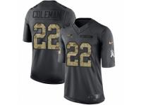 Men's Nike New England Patriots #22 Justin Coleman Limited Black 2016 Salute to Service NFL Jersey