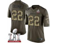 Men's Nike New England Patriots #22 Justin Coleman Limited Green Salute to Service Super Bowl LI 51 NFL Jersey