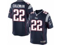 Men's Nike New England Patriots #22 Justin Coleman Limited Navy Blue Team Color NFL Jersey