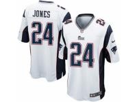 Men's Nike New England Patriots #24 Cyrus Jones Game White NFL Jersey
