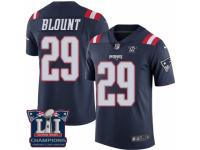 Men's Nike New England Patriots #29 LeGarrette Blount Limited Navy Blue Rush Super Bowl LI Champions NFL Jersey