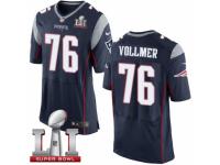 Men's Nike New England Patriots #76 Sebastian Vollmer Elite Navy Blue Team Color Super Bowl LI 51 NFL Jersey