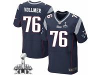 Men's Nike New England Patriots #76 Sebastian Vollmer Elite Navy Blue Team Color Super Bowl XLIX NFL Jersey