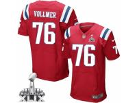 Men's Nike New England Patriots #76 Sebastian Vollmer Elite Red Alternate Super Bowl XLIX NFL Jersey