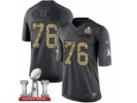 Men's Nike New England Patriots #76 Sebastian Vollmer Limited Black 2016 Salute to Service Super Bowl LI 51 NFL Jersey