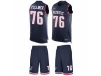 Men's Nike New England Patriots #76 Sebastian Vollmer Navy Blue Tank Top Suit NFL Jersey