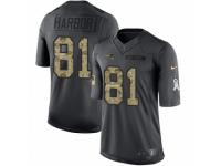 Men's Nike New England Patriots #81 Clay Harbor Limited Black 2016 Salute to Service NFL Jersey