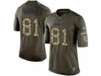Men's Nike New England Patriots #81 Clay Harbor Limited Green Salute to Service NFL Jersey