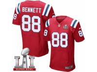 Men's Nike New England Patriots #88 Martellus Bennett Elite Red Alternate Super Bowl LI 51 NFL Jersey