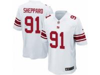 Men's Nike New York Giants #91 Kelvin Sheppard Game White NFL Jersey