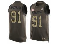 Men's Nike New York Giants #91 Kelvin Sheppard Green Salute to Service Tank Top NFL Jersey