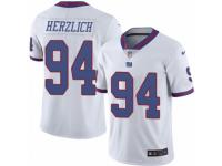 Men's Nike New York Giants #94 Mark Herzlich Limited White Rush NFL Jersey