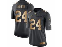Men's Nike New York Jets #24 Darrelle Revis Limited Black Gold Salute to Service NFL Jersey